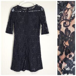 Black Lace Dress Womens XS S Ever Pretty Sheer Whimsigoth Party Romantic LBD